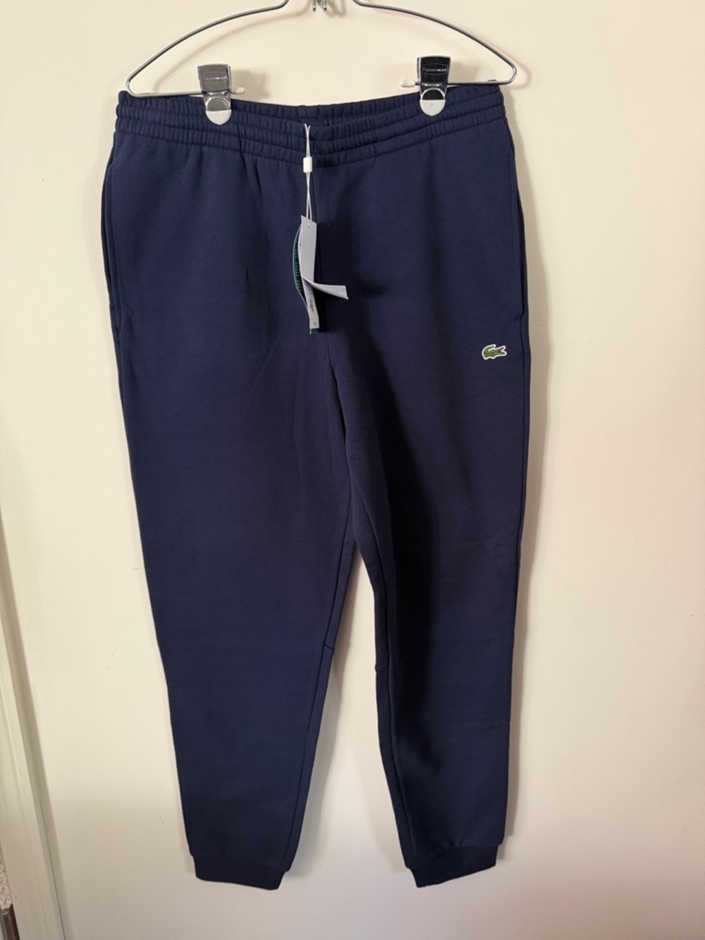 Lacoste Navy Blue Tapered Fit Jogger with Croc Patch